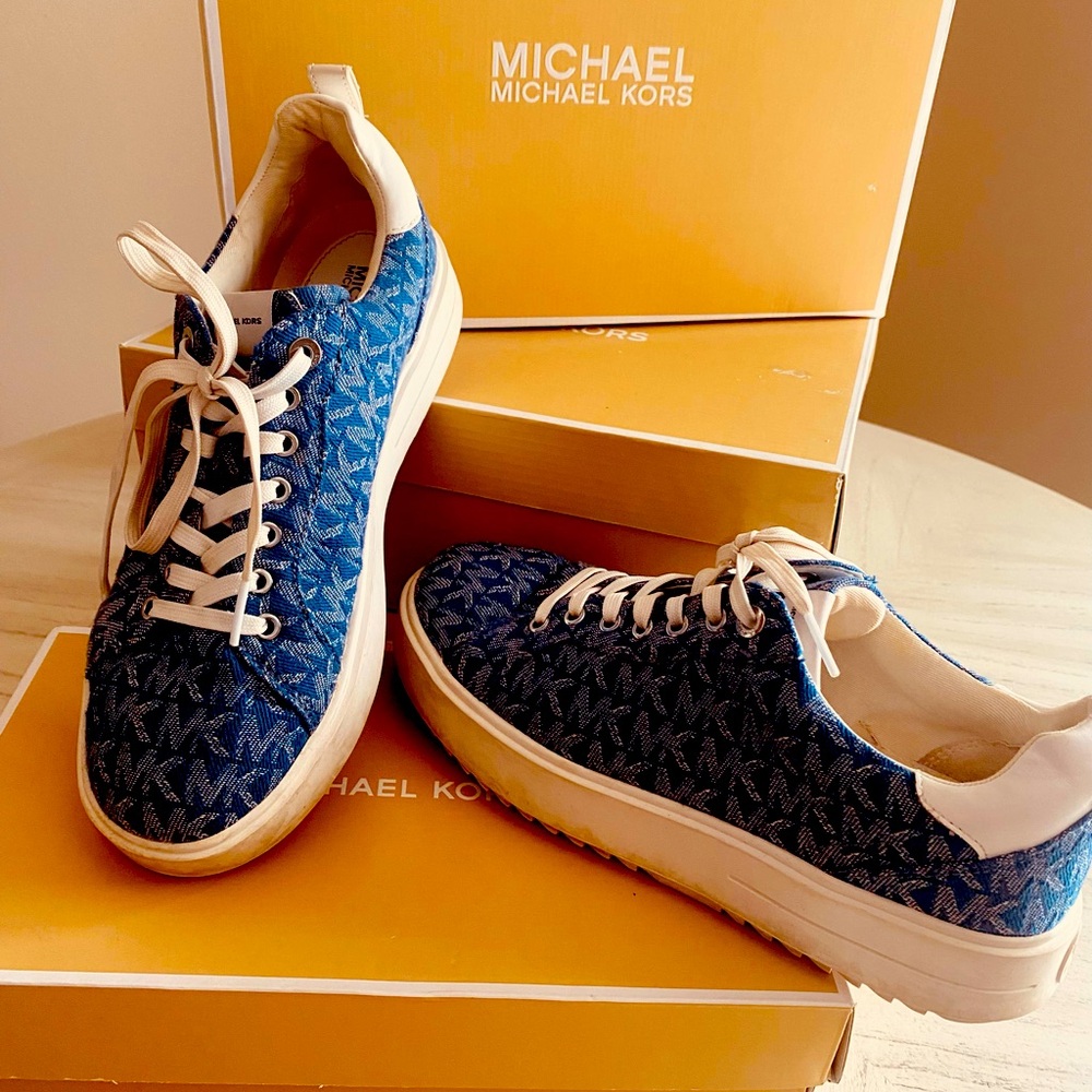 Blue Denim Michael KORS Emmett Lace Up Sneaker